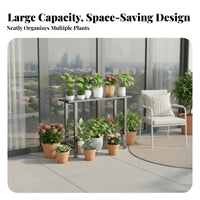 Stainless Steel Flower Rack Rustproof Floor Standing Pot Holder Rust-Resistant Metal Plant Bench for Balcony, Outdoor, Living Room