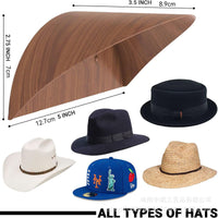 Wooden Cowboy Hat Wall Mounted Storage Rack, No Drilling Needed