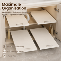 Heavy-duty shelf slide, 1-stage telescopic drawer for cabinet, extendable cabinet basket with ball bearings, white