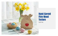Wooden Hare Family Game Set, Hand-Carved Hardwood Decor, Modern Minimalist Accent, Easter Gift