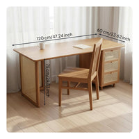 Cane Woven Writing Desk Minimalist Design Wooden Home Office Desk