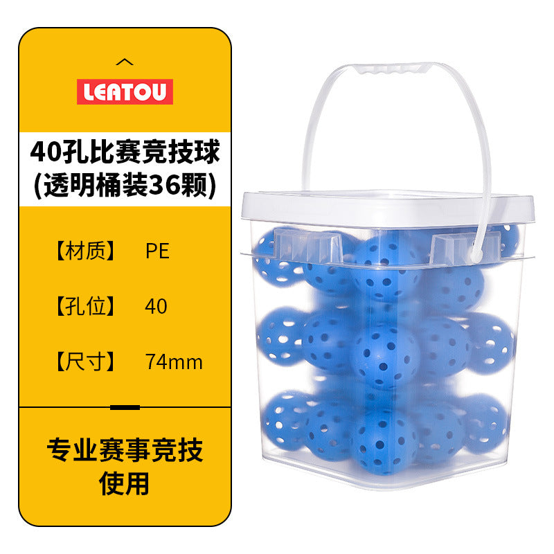 36-Pack Pickleball Balls with 40 Holes, PE Rotomolded, 74mm Diameter