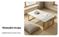 Light Luxury Japanese Design Kang Table Modern Design Tatami Floor Desk Space-Saving Japanese Floor Table Multi-Functional for Minimalists, Apartment Dwellers, Homeowners, Small Areas, Living Room, Bedroom