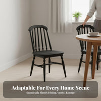 French Inspired Design Upholstered Spindle Back Chair Retro Design Indoor Furniture Thick Cushioning Household Furnishing Multi-Purpose Use for Interior Designers, Homeowners, Restaurant Owners, Dining Room, Kitchen, Reading Nook, Home Office