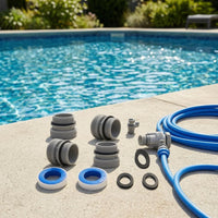 4 Pieces Sealing Rings Threaded Pool Hose Adapter PTFE Threaded Pool Hose Fitting Thread Seal Tape Stepped Barb Adapter