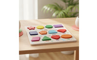 Wooden Matching Puzzle Early-Learning Recognition Board Puzzle Board Educational Shape Recognition Blocks Thick for Toddlers