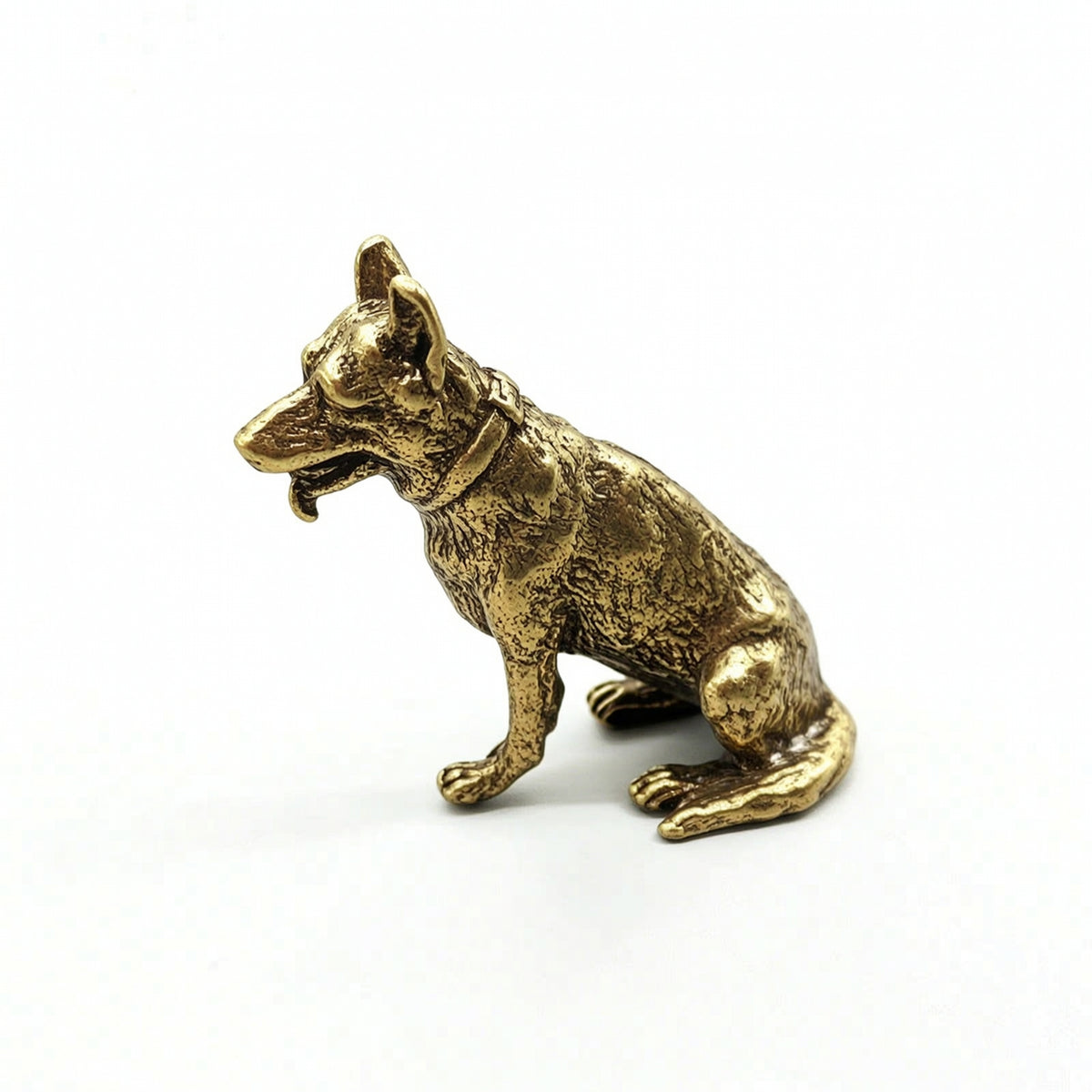 Brass Dog Figurine Miniature Brass Dog Statue Small for Collectors