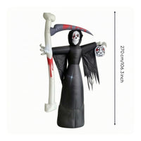 Freestanding Inflatable Grim Reaper Oversized Grim Reaper with Harvesting Blade Outdoor Gothic for Yard, Garden, Party