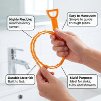 drain unclogger tool for hair, flexible pipe cleaner for sink, kitchen remover, homeowners clog