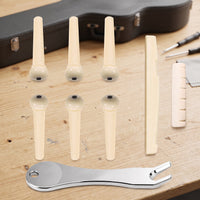 Acoustic Guitar Bridge Pins and Saddle Nut Set with Puller