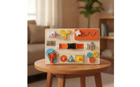 Wooden Hands-on Learning Busy Board Educational Busy Board Preschool Learning Toy Tactile for Toddlers, Preschoolers, Kids, Playroom, Home, Classroom