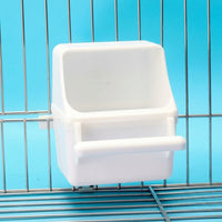 Bird Feeder and Water Cup with Lid, Bird Food Dispenser for Parrot and Budgie, Hanging Bowl with Hook for Cockatiel Cage Mounting