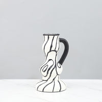 Nordic Style Geometric Resin Hand-Painted Striped Vase