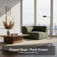 Tofu Block Sofa Minimalist Design Living Room Seating Vintage Inspired Ergonomic Support for Families, Young Adults, Bedroom