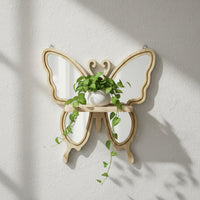 Wooden Craft Butterfly Flower Pot Holder Space Saving Home Decor Easy to Install