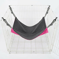 Cat Hammock and Hanging Bed for Cage, Textile Swing with 4 Support Points and Adjustable Straps, Washable Cat Cage Hammock for Indoor Pet Rest