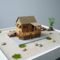 Chinese Design House Model Decorative Miniature Building for Display Shelf, Desk