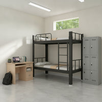 Metal Bunk Bed Space-Saving Bunk Bed with Storage Heavy Duty Furniture for Students, Employees, Student Rooms, Employee Housing, Apartments