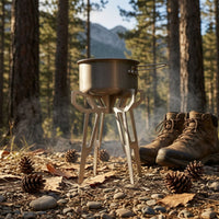 Lightweight Stainless Steel Fire Bowl Base Compact Foldable Fire Bowl Stand Long-Lasting Rust Resistant for Backpackers