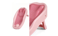 Quick-Draining Baby Bath Support Low-Slung Bath Support with Foldable Leg Compact Infant Bathtub Seat Portable for Bathroom