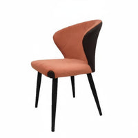 Upholstered Side Chair Soft Padded Cushion Curved Back Side Chair for Homeowners