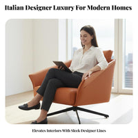 Upholstered rotating Armchair Italian design Lounge Chair Modern Design Comfortable for Interior Designers, Bedroom, Home Office