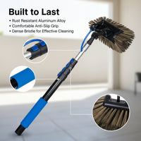 Telescopic Pole with Brush Heavy-Duty Solar Panel Cleaning Brush Kit