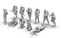 1/72二战兵人1/64怀旧小兵1/35士兵军人白模小摆件微缩兵人微型