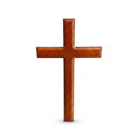 Wooden Wall Cross Smooth Polished Keyhole Slot Religious Wall Decor