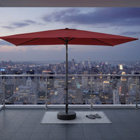Rectangular Patio Umbrella Tilt-Adjustable Outdoor Umbrella with Base Weighted Parasol Patio Con Base for Homeowners, Balcony, Garden, Market Stall