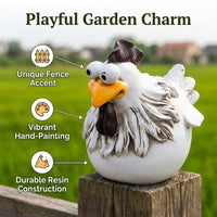 Novelty Chicken Ornament, Hand-Painted Resin Chicken Figurine, Whimsical Garden Chicken Sculpture, Funny Decor for Kitchen Counter, Birthday Gift