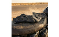 Saddle Embellishment with Rebellious-Gothic-Influenced Frame Trim Retro Motorcycle Accessory for    Riders, Street Riding