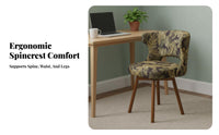 Retro Design Swivel Barrel Armchair Soft Cushion Upholstered Vanity Chair Ergonomic Design Household Furniture Curved Backrest for Home Office Workers, Students, Book Lovers, Living Room, Reading Nook, Bedroom