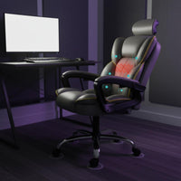 Ergonomic Recliner Chair Comfortable Long Sitting Office Gaming Chair Swivel Recliner Seat Breathable PU Leather for Dorm Room
