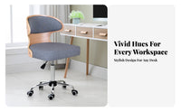 Armless Rolling Desk Chair Padded Seat rotating Stool Easy to Clean for Study Room