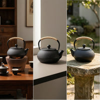 Teapot with Wrapped Handle Textured Hammered Teapot Rustic for Tabletop Serving