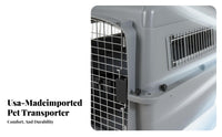 Airline-Approved Design Hard-Sided Travel Crate Portable Hard-Sided Pet transport robustDuty Construction Dog Kennel safety latch for Travelers with companion animals, Cat Owners, Car journeys, veterinarian Visits, Outdoor Excursions