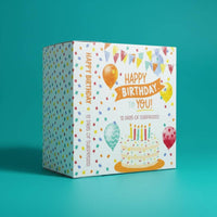 Twelve-Day Delightful Present Container Easy to Assemble Birthday Anticipation Calendar Box Festive Print for Kids