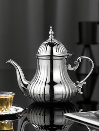 Stainless Steel Moroccan Teapot with Gold Finish