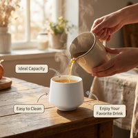 Latte Serving Cup for Couples, Small Coffee Sharing Heat Resistant, Single Minimalist Style Pattern