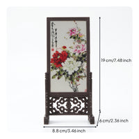 Chinese Style Table Screen Carved Freestanding Display Piece Openwork