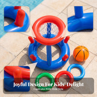 With Net 2-in-1 Pool Game Set Interactive Play Pool Basketball Toy PVC Recreation Item Repair Sealing Kit Included for Children