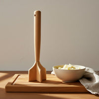Wooden Potato Masher Straight Handle Beech Wood Masher Hanging Hole