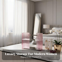 2-Tier Organizer Shelf Versatile Use 2-Tier Fluted Shelf Multi-Purpose for Women