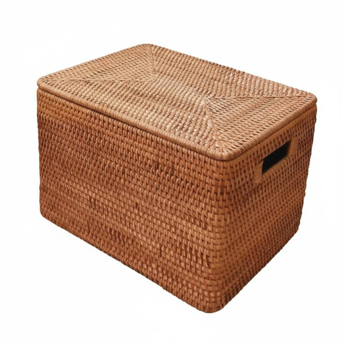 Rectangular Woven Basket with Lid Pastoral design for Shelves, homeowners