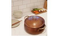 Chinese-Design Copper Pot Domed Lid Handmade Copper Pot