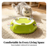 Cat Toy with Retractable Play Track | Rechargeable Kit, Low-Profile Compact Design, 6-Hole Cat Teaser Toy, for Boredom Relief