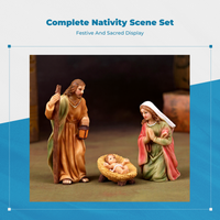 Christmas Nativity Scene Figurine Set Tabletop Display Holiday Decoration Small Size Vivid Details for Families, Mantel, Bedroom