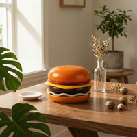 Hamburger-Shaped Ceramic Dish Wavy-Edged Hamburger Shaped Ceramic Dish
