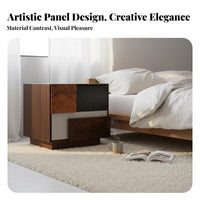 Nightstand with Drawers and Shelf Nordic Aesthetic for Hotel, Homeowners, Adults